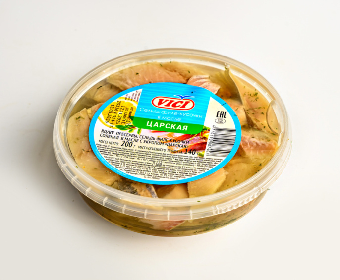 Сельдь филе-кусочки "Царская"  200г VICI