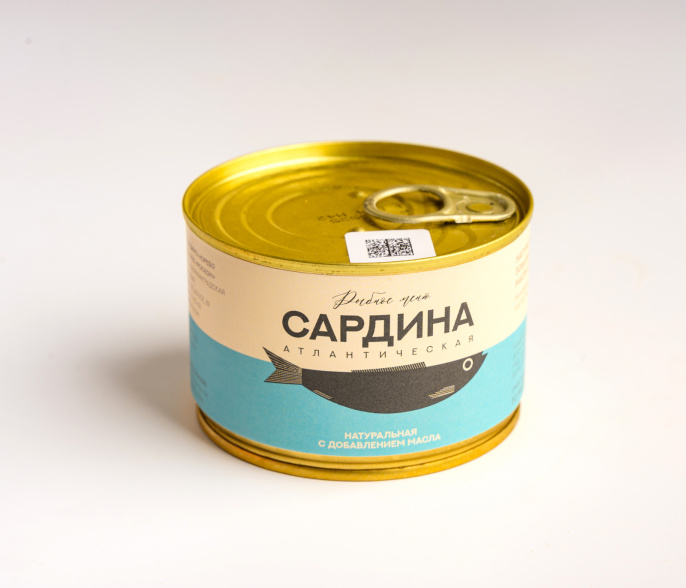 Сардина атлантическая натуральная с добавлением масла куски 250г