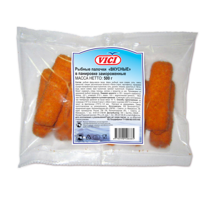 Рыбные палочки "Вкусные"  500гр VICI