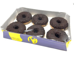 Пончик донат с какао начинкой 70г упаковка 6 шт (247603)