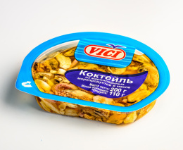 Коктейль из маринованных морепродуктов в масле  200г VICI