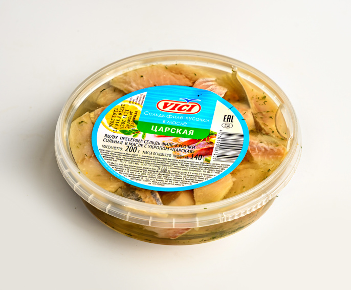 Сельдь филе-кусочки "Царская"  200г VICI