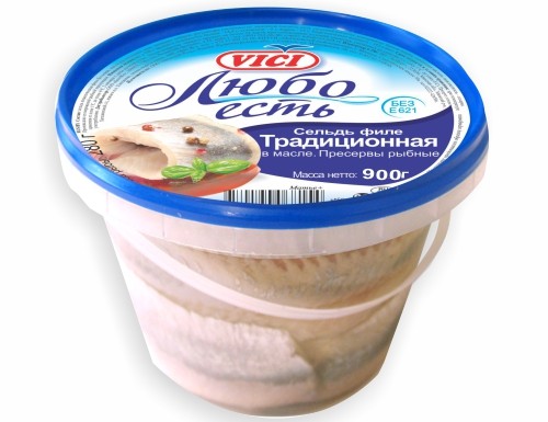 Сельдь филе "Традиционная" ВЕДРО 900г VICI