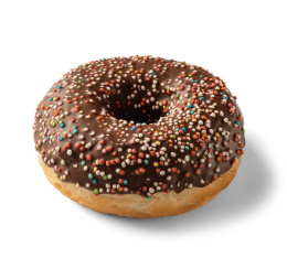 Пончик донат черный 55г , упаковка 48шт (24798)
