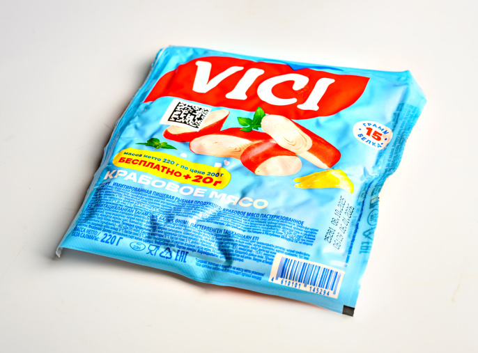 Крабовое мясо охл  220г VICI